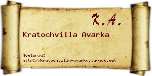 Kratochvilla Avarka névjegykártya